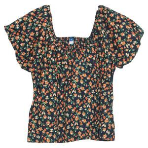 NWT Old Navy Top Floral Cottage Prairie Romantic Boho Peasant Puff Sleeve XL